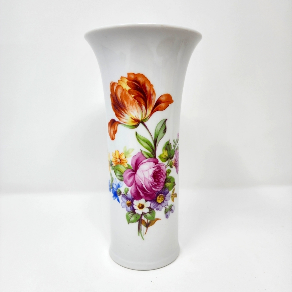 Vintage Kahla German Democratic Republic Floral Ceramic Vase